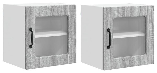 Mosogatógép panel 2 pcs Szürke Sonoma 40 x 31 x 40 cm Faanyag