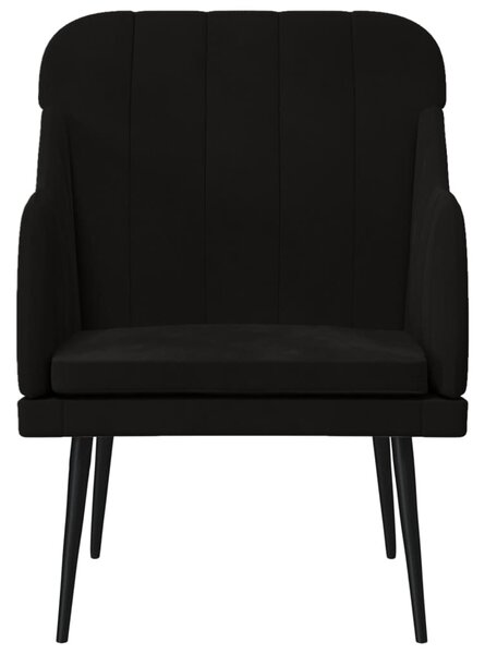 VidaXL fekete bársonyfotel 63 x 76 x 80 cm