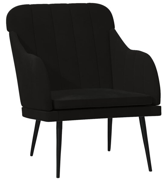 VidaXL fekete bársonyfotel 63 x 76 x 80 cm