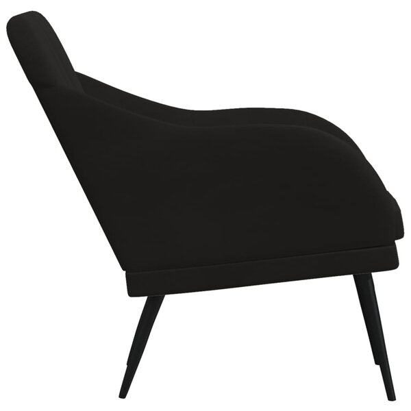 VidaXL fekete bársonyfotel 63 x 76 x 80 cm