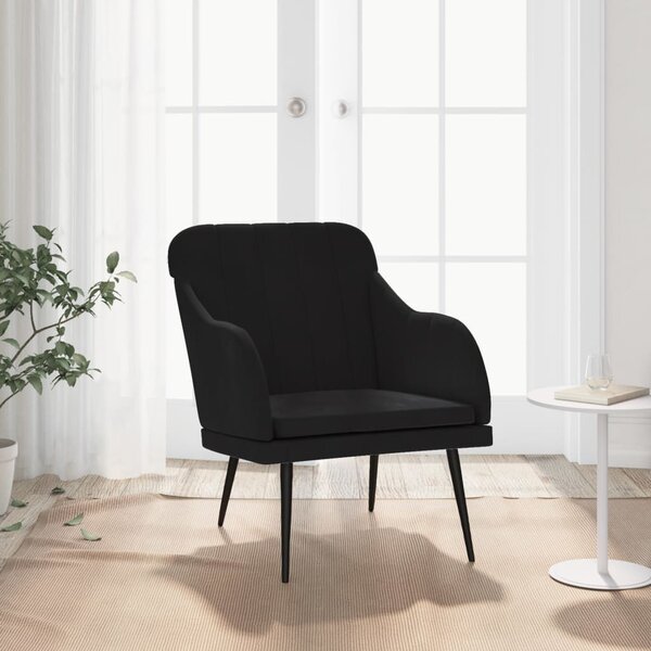 VidaXL fekete bársonyfotel 63 x 76 x 80 cm