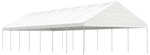 Fehér polietilén pavilon tetővel 15,61 x 5,88 x 3,75 m