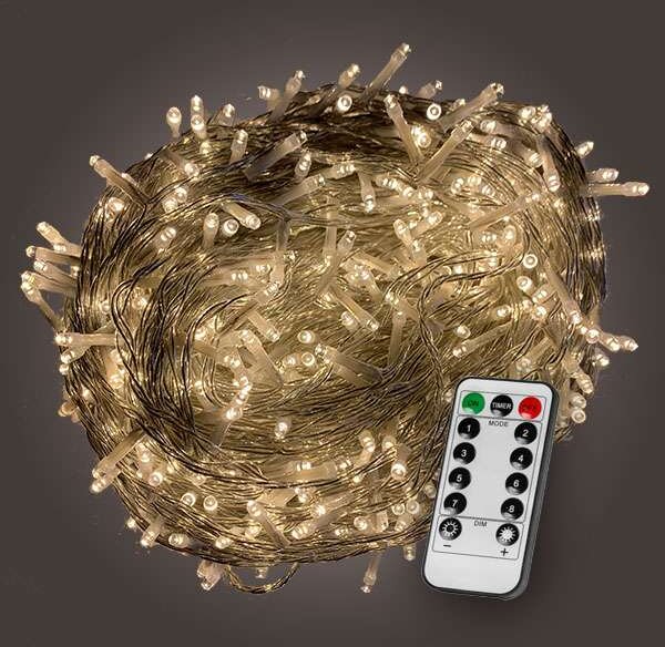 LED-es fényfüzér meleg fehér 40m (400 LED) - távirányítóval
