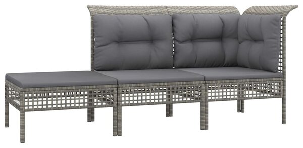 13 részes szürke polyrattan kerti ülőgarnitúra párnákkal