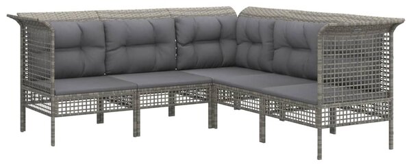 13 részes szürke polyrattan kerti ülőgarnitúra párnákkal