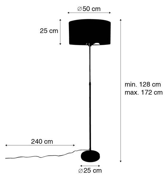 Állólámpa fekete állítható világos szürke árnyékolóval 50 cm - Parte
