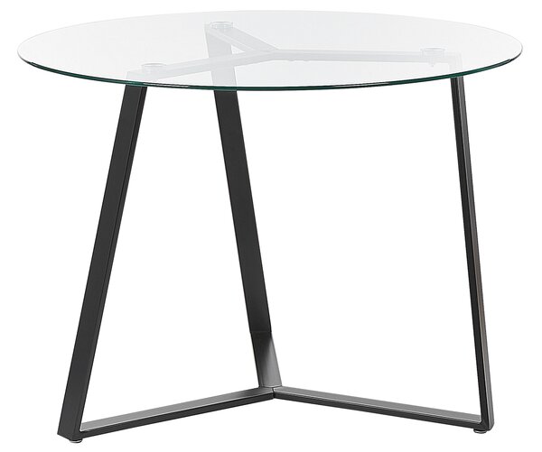 Étkezőasztal KEBRI Fekete 100 cm 100 cm Edzett üveg