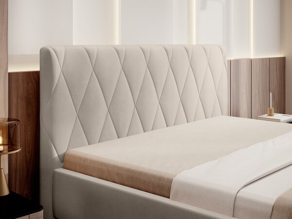 HILTON kárpitozott franciaágy 140x200 - bézs