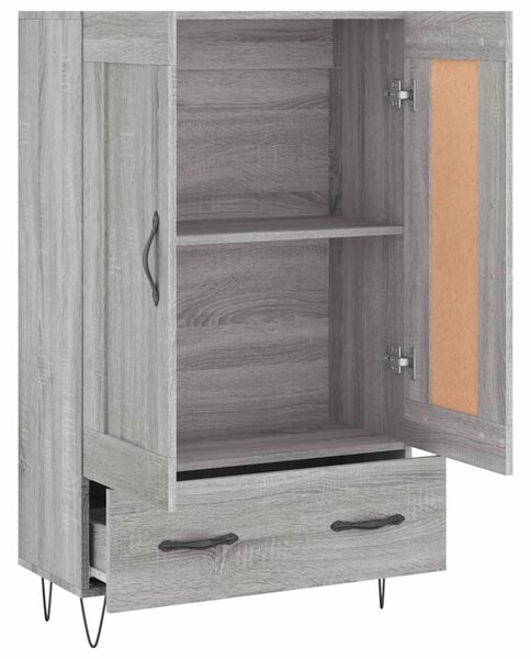 Szürke sonoma szerelt fa magasszekrény 69,5 x 31 x 115 cm