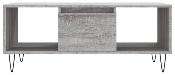 Szürke sonoma színű szerelt fa dohányzóasztal 90 x 50 x 36,5 cm