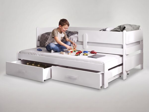 SOLANO gyerekágy 80x180 vendégággyal - fehér