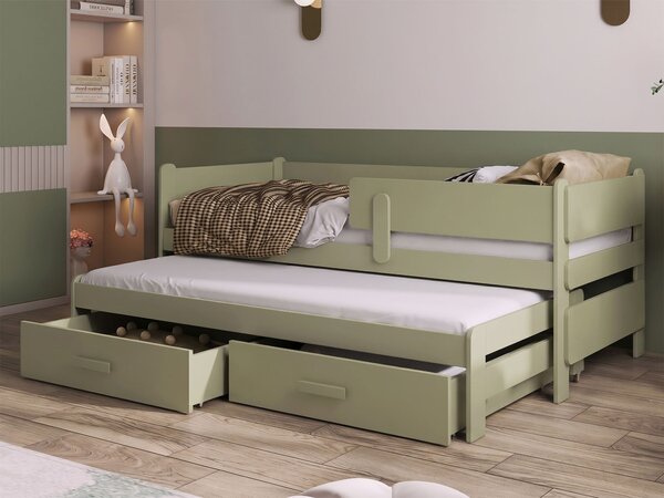 SOLANO gyerekágy 80x180 vendégággyal - olivazöld