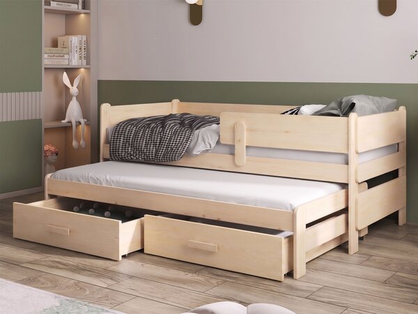 SOLANO gyerekágy 80x180 vendégággyal - natúr