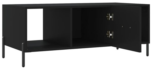 Fekete szerelt fa dohányzóasztal 102 x 50 x 40 cm
