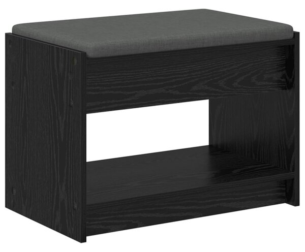 Előtér pad Fekete Tölgy 63 x 38 x 45 cm Műanyag Fa és Szövet