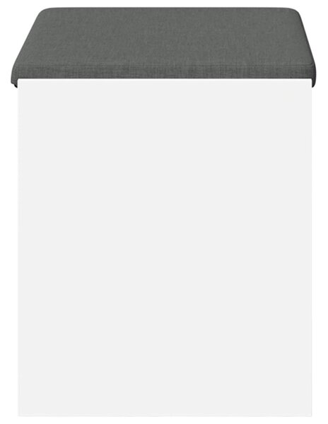 VidaXL Előtér pad párnával Fehér 63 x 38 x 45 cm Műanyag Fa és Szövet