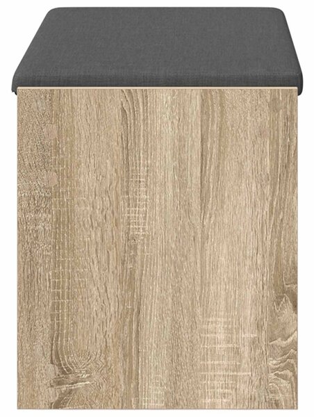 VidaXL Előtér pad Sonoma tölgy 83 x 38 x 45 cm Műanyag Fa és Szövet