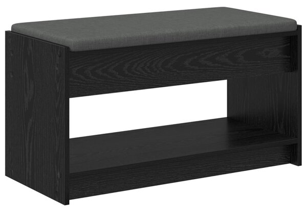 Előtér pad Fekete Tölgy 83 x 38 x 45 cm Műanyag Fa és Szövet