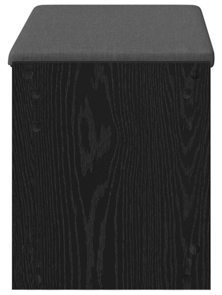 Előtér pad Fekete Tölgy 83 x 38 x 45 cm Műanyag Fa és Szövet