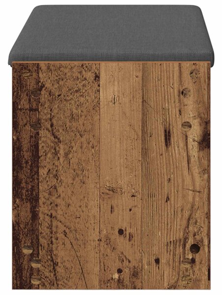 VidaXL Előtér pad Öreg fa 83 x 38 x 45 cm Műanyag Fa és Szövet