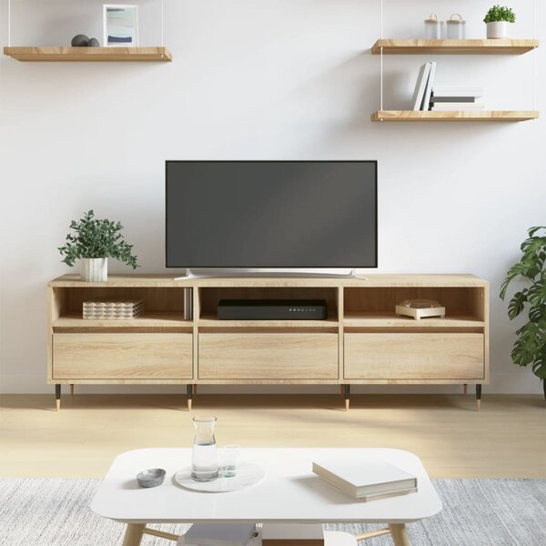Sonoma tölgy színű szerelt fa fali TV-szekrény 150x30x44,5 cm