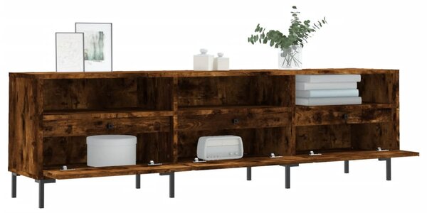 Füstös tölgy színű szerelt fa TV-szekrény 150 x 30 x 44,5 cm