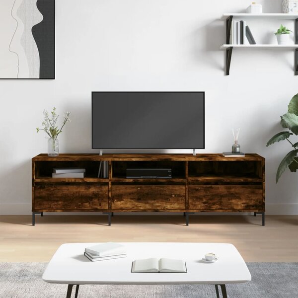 Füstös tölgy színű szerelt fa TV-szekrény 150 x 30 x 44,5 cm