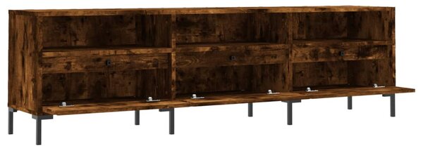 Füstös tölgy színű szerelt fa TV-szekrény 150 x 30 x 44,5 cm