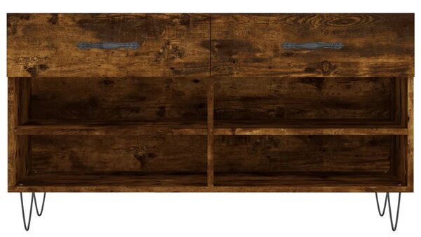 Füstös tölgy színű szerelt fa cipőpolc 102x35x55 cm