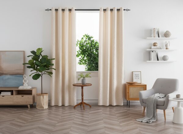 DUNES VELVET sötétítő függöny 140×250 cm, krémszínű Felfüggesztés: Hullámos sínszalag