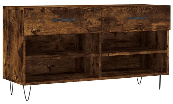 Füstös tölgy színű szerelt fa cipőpolc 102x35x55 cm