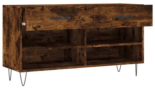 Füstös tölgy színű szerelt fa cipőpolc 102x35x55 cm