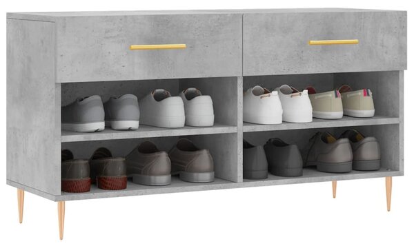 Betonszürke szerelt fa cipőpolc 102 x 35 x 55 cm