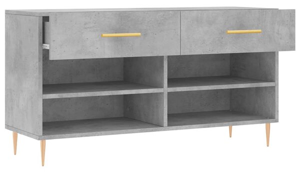 Betonszürke szerelt fa cipőpolc 102 x 35 x 55 cm