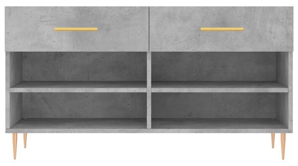 Betonszürke szerelt fa cipőpolc 102 x 35 x 55 cm