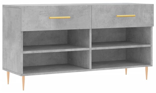 Betonszürke szerelt fa cipőpolc 102 x 35 x 55 cm