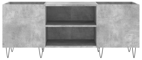 Betonszürke szerelt fa hanglemezszekrény 121x38x48 cm