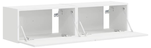TV Fali Szekrény 2 pcs Fehér 60 x 31 x 29,5 cm Faanyag