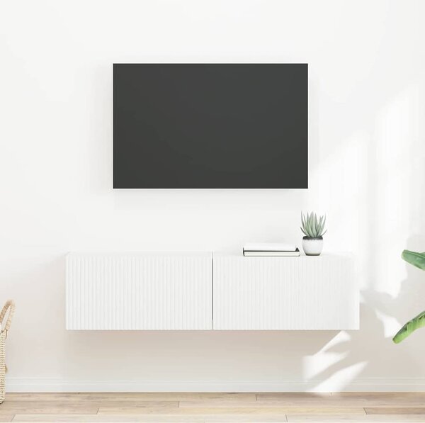 TV Fali Szekrény 2 pcs Fehér 60 x 31 x 29,5 cm Faanyag