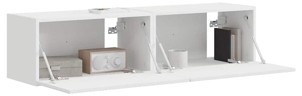 TV Fali Szekrény 2 pcs Fehér 60 x 31 x 29,5 cm Faanyag