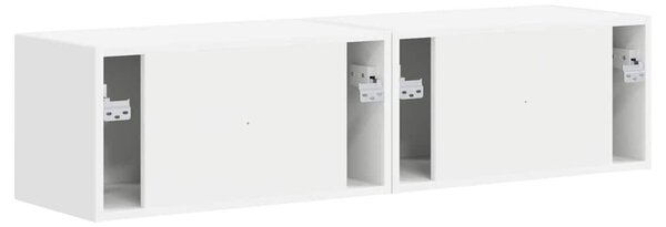 TV Fali Szekrény 2 pcs Fehér 60 x 31 x 29,5 cm Faanyag