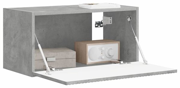 TV Fali Szekrény 60 x 31 x 29,5 cm Beton Szerelt Fa