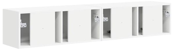 TV Fali Szekrény 2 pcs Fehér 78,5 x 31 x 29,5 cm Faanyag