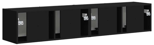 TV Fali Szekrény 2 pcs Fekete 78,5 x 31 x 29,5 cm Faanyag