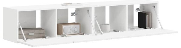 TV Fali Szekrény 2 pcs Fehér 78,5 x 31 x 29,5 cm Faanyag