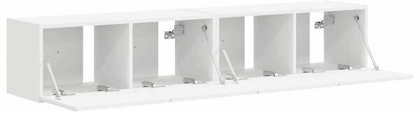 TV Fali Szekrény 2 pcs Fehér 78,5 x 31 x 29,5 cm Faanyag
