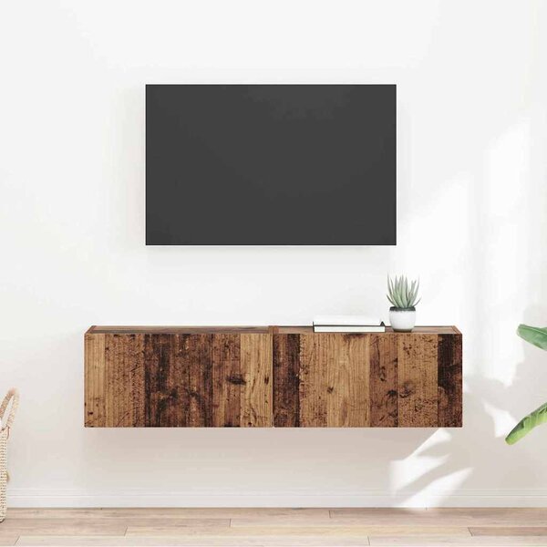 TV Fali Szekrény 2 pcs Öreg fa 60 x 31 x 29,5 cm Faanyag