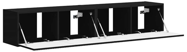 TV Fali Szekrény 2 pcs Fekete 78,5 x 31 x 29,5 cm Faanyag