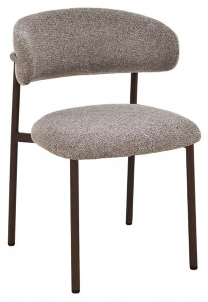 Elton II modern étkezőszék textil kárpittal cappuccino diófa színű fém vázas