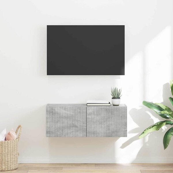 TV Fali Szekrény 78,5 x 30 x 29,5 cm Betonszürke Szerelt Fa